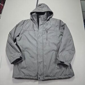 Calvin Klein XL Gray Double zipper Water Resistant Wind Protection Hooded Jacket